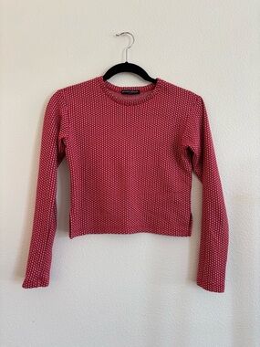 Brandy Melville red long-sleeve crop top